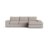 Blumen Chaise Sectional in Natural Latex - Linen Chaise Sectional Medley Juneberry Cobblestone Chaise Right 124" Extra Deep