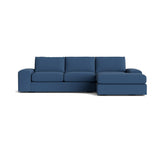 Blumen Chaise Sectional in Natural Latex - Recycled Polyester Chaise Sectional Medley Alpine French Blue Chaise Left 114" Extra Deep