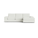 Blumen Chaise Sectional in Natural Latex - Recycled Polyester Chaise Sectional Medley Alpine Oyster Chaise Left 114" Extra Deep