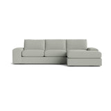 Blumen Chaise Sectional in Natural Latex - Recycled Polyester Chaise Sectional Medley Poplar Bouclé Bayberry Chaise Left 114" Extra Deep