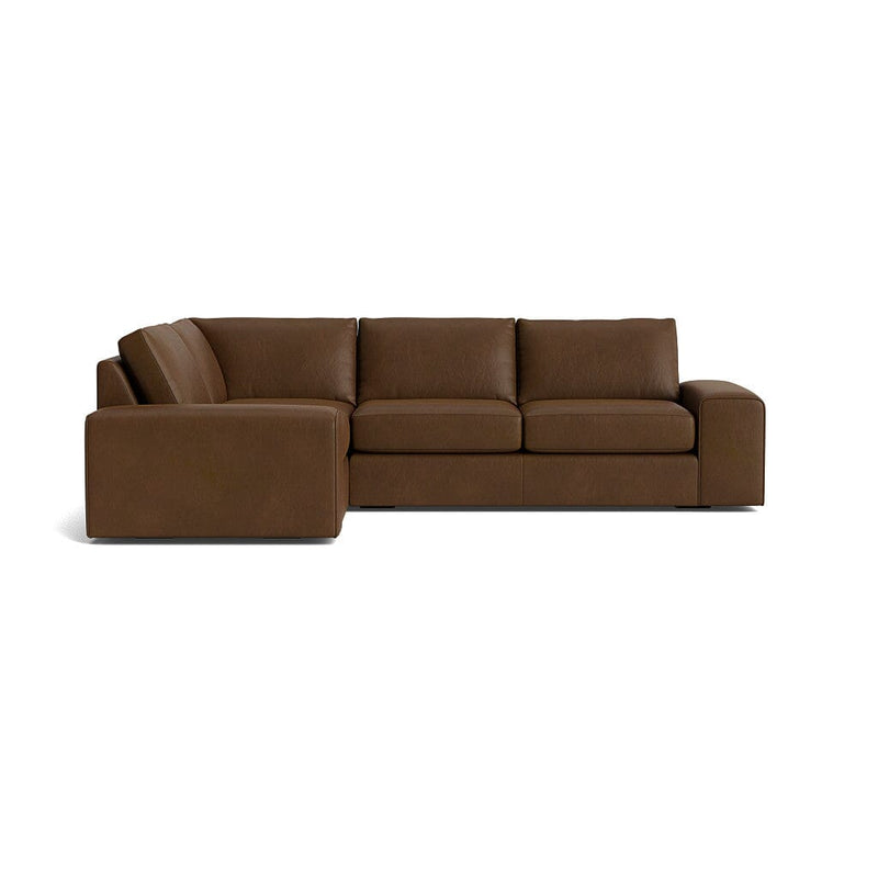 Blumen Corner Sectional in Natural Latex - Leather Corner Sectional Medley Bodie Chestnut 82" x 112" 