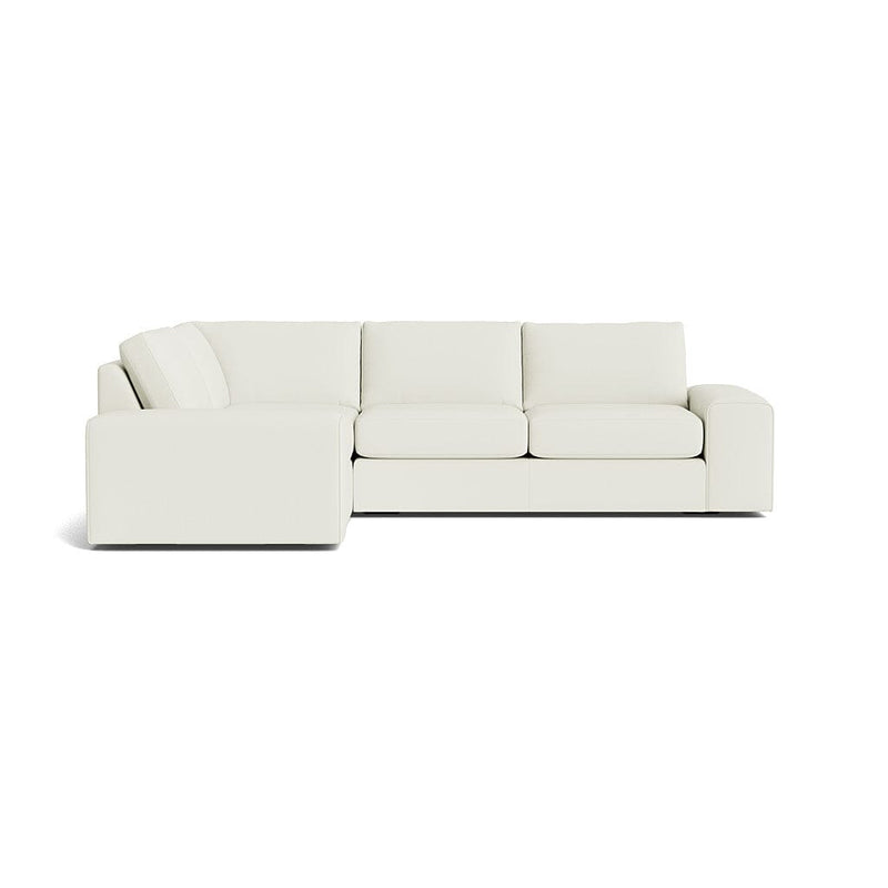 Blumen Corner Sectional in Natural Latex - Leather Corner Sectional Medley Tomo Cream 82" x 112" 