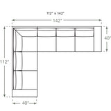 Blumen Corner Sectional in Natural Latex - Linen Corner Sectional Medley 