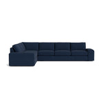 Blumen Corner Sectional in Natural Latex - Linen Corner Sectional Medley Juneberry Indigo 82" x 112" 