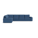 Blumen Corner Sectional in Natural Latex - Recycled Polyester Corner Sectional Medley Alpine French Blue 82" x 112" 