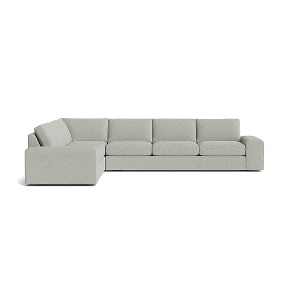 Blumen Corner Sectional in Natural Latex - Recycled Polyester Corner Sectional Medley Poplar Bouclé Bayberry 82" x 112" 