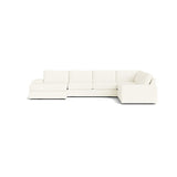 Blumen U Sectional in Natural Latex - Cotton U Sectional Medley Larkspur Pearl 112" x 142" Chaise Right 