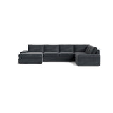 Blumen U Sectional in Natural Latex - Cotton U Sectional Medley Meadow Granite 112" x 142" Chaise Right 