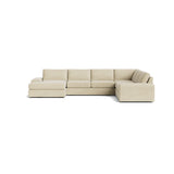 Blumen U Sectional in Natural Latex - Cotton U Sectional Medley Meadow Pebble 112" x 142" Chaise Right 