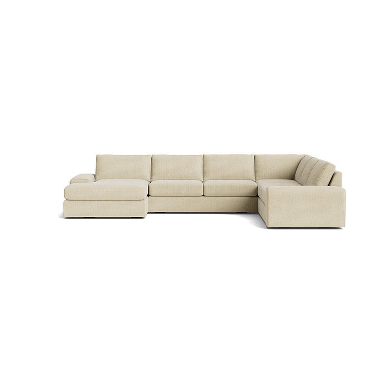 Blumen U Sectional in Natural Latex - Cotton U Sectional Medley Meadow Pebble 112" x 142" Chaise Right 