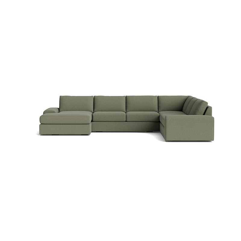 Blumen U Sectional in Natural Latex - Linen U Sectional Medley Juneberry Caribou 112" x 172" Chaise Right 