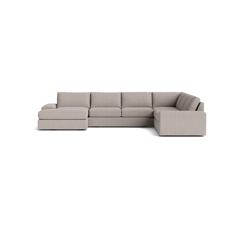 Blumen U Sectional in Natural Latex - Linen U Sectional Medley Juneberry Cobblestone 112" x 172" Chaise Right 