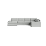 Blumen U Sectional in Natural Latex - Linen U Sectional Medley Juneberry Jicama 112" x 172" Chaise Right 