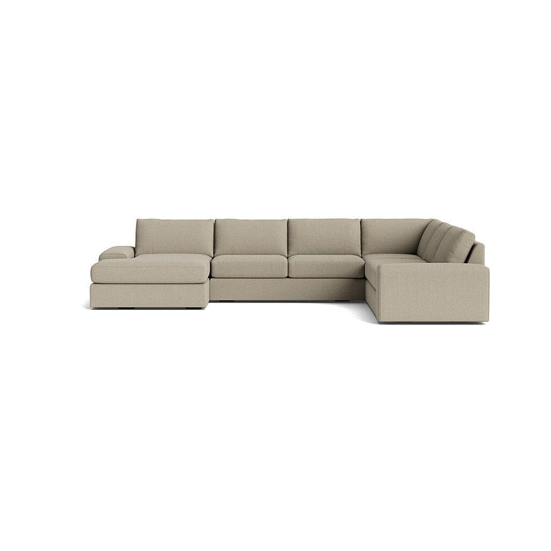 Blumen U Sectional in Natural Latex - Linen U Sectional Medley Juneberry Pebble 112" x 172" Chaise Right 