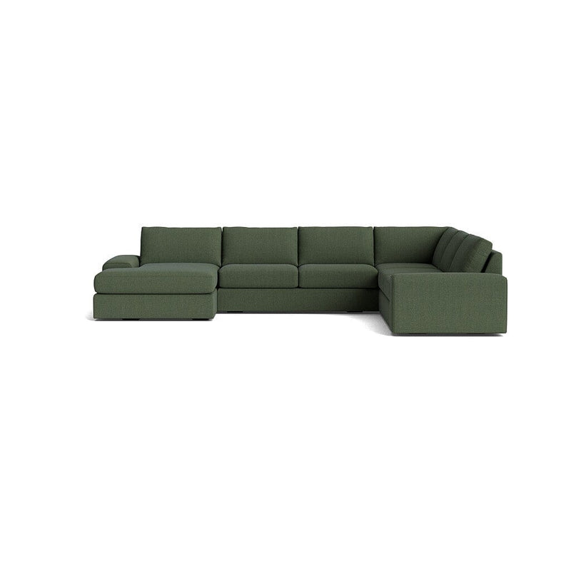 Blumen U Sectional in Natural Latex - Linen U Sectional Medley Juneberry Tarragon 112" x 172" Chaise Right 