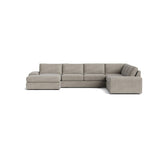 Blumen U Sectional in Natural Latex - Linen U Sectional Medley Stonecrop Flax 112" x 172" Chaise Right 