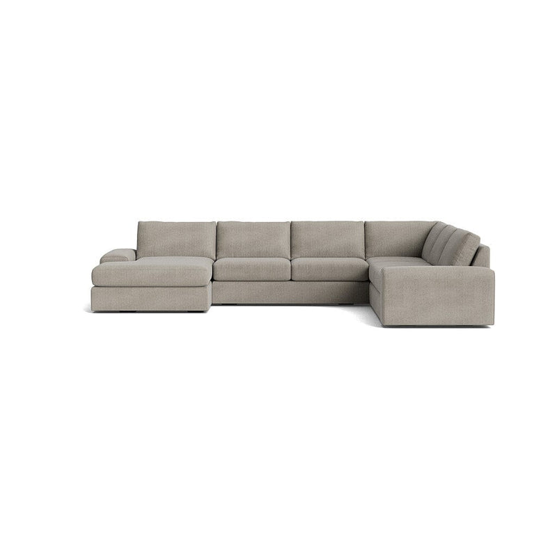 Blumen U Sectional in Natural Latex - Linen U Sectional Medley Stonecrop Flax 112" x 172" Chaise Right 