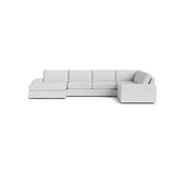 Blumen U Sectional in Natural Latex - Recycled Polyester U Sectional Medley Alpine Dove 112" x 172" Chaise Right 