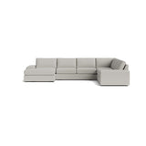 Blumen U Sectional in Natural Latex - Recycled Polyester U Sectional Medley Alpine Haze 112" x 172" Chaise Right 