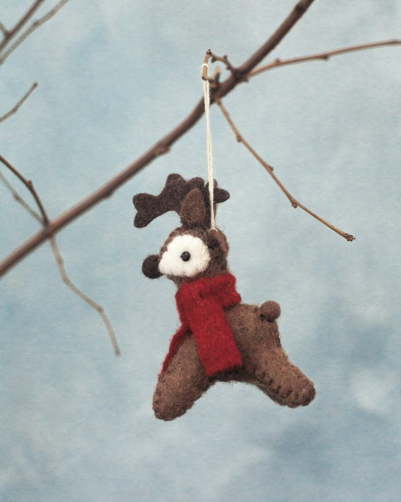 Brown Reindeer Felt Ornament Ornaments Creative Women 