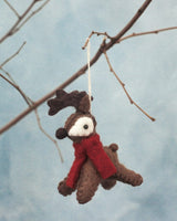 Brown Reindeer Felt Ornament Ornaments Creative Women 