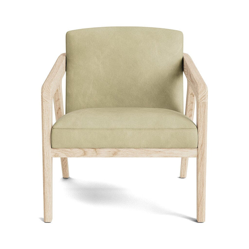 Burr Accent Chair in Natural Latex - Leather Accent Chair Medley White Oak Bodie Linen 