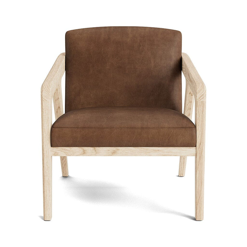 Burr Accent Chair in Natural Latex - Leather Accent Chair Medley White Oak Palomar Saddle 