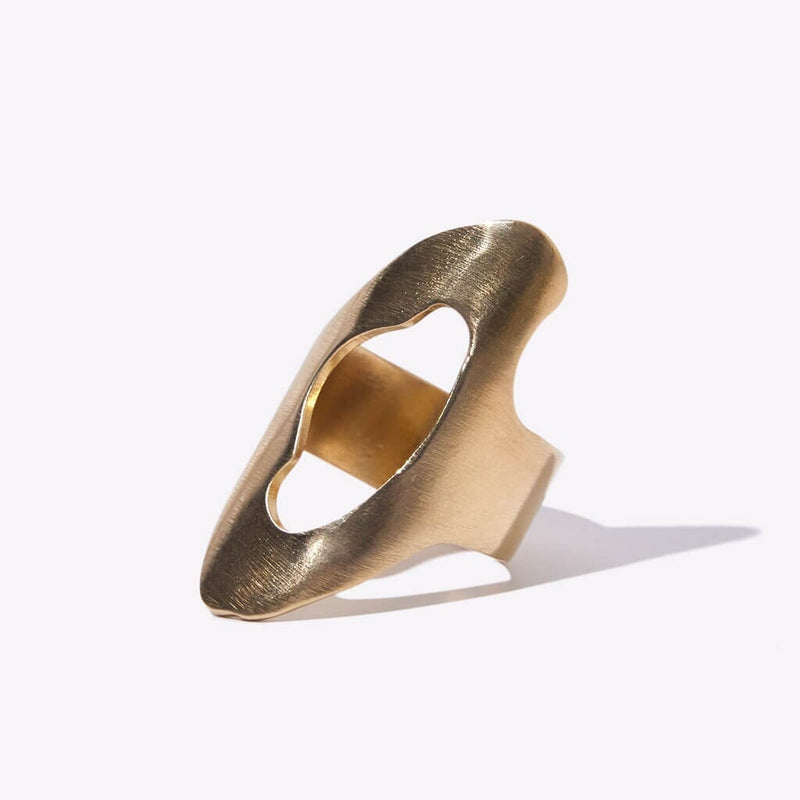 Canyon Adjustable Statement Ring Rings Mulxiply Brass 