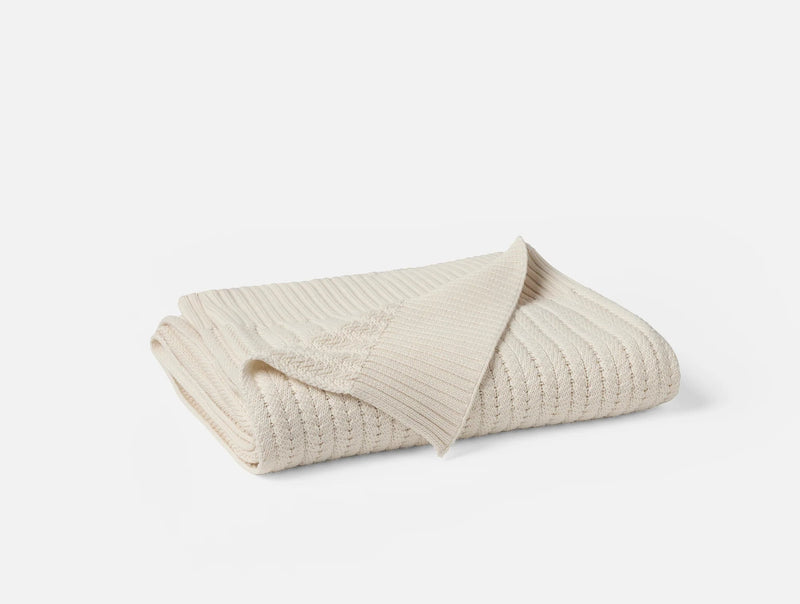 Casa Loma Organic Knit Throw Blankets and Throws Coyuchi Undyed Throw 