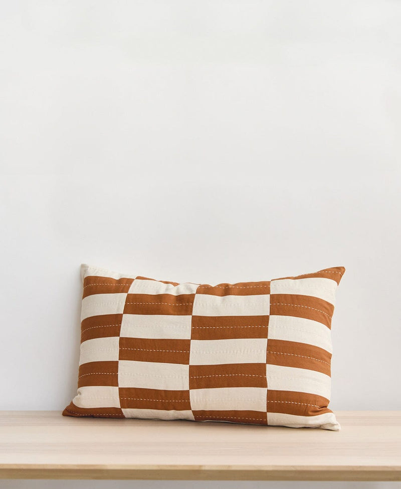 Checkered Lumbar Pillow Throw Pillow Anchal 