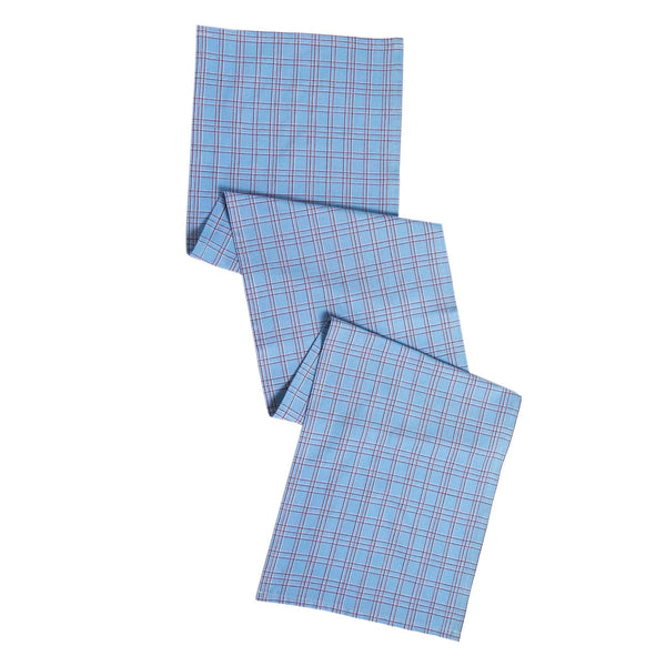 Chiapas Plaid Table Runner - Light Blue Kitchen Archive New York 