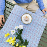 Chiapas Plaid Table Runner - Light Blue Kitchen Archive New York 