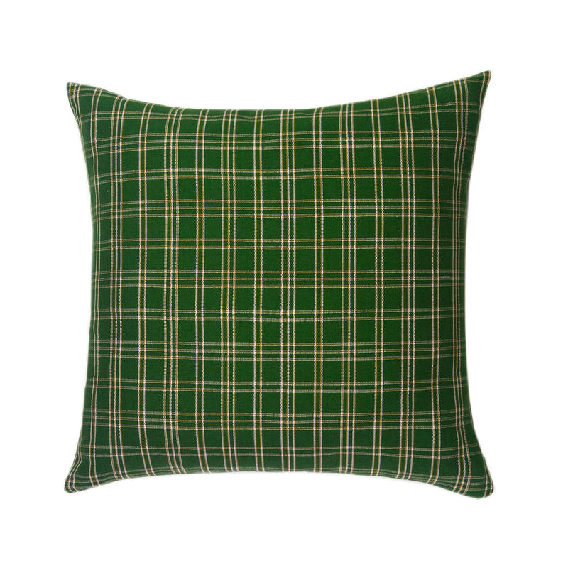 Chiapas Plaid Throw Pillow Throw Pillows Archive New York Forest Green 