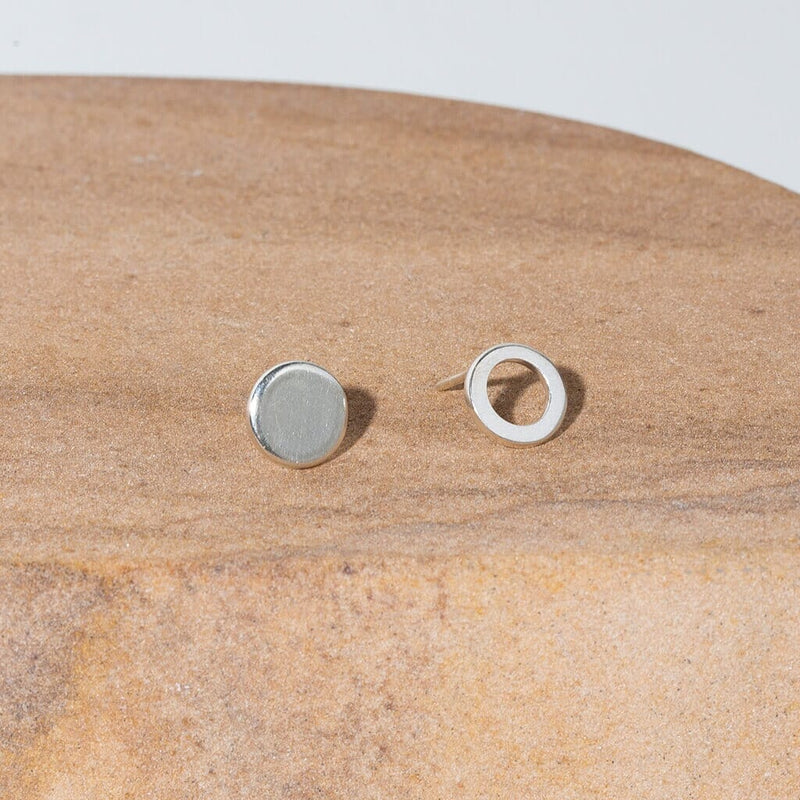 Circle Stud Earrings Earrings Mulxiply Sterling Silver 