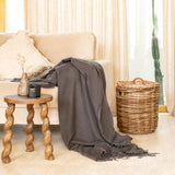 CleanBamboo Cashmere Alternative Throw Blanket Blankets and Throws Ettitude One Size Graphite 