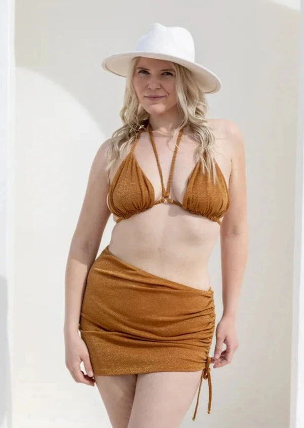 Cleo Gold Swim Skirt Made Trade