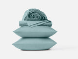 Cloud Soft Organic Sateen Sheet Set Sheet Sets Coyuchi Pacific Blue Twin 