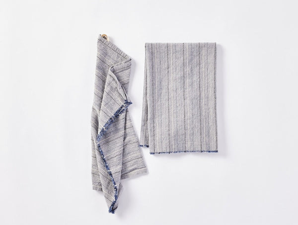 Coyuchi Distribution Center ATTN:RETURNS Fringe Stripe Organic Hand Towel, Set Of 2 Hand Towel Coyuchi Distribution Center ATTN:RETURNS 