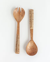 Creative Women Braided Mango Wood Salad Servers Serveware Creative Women 