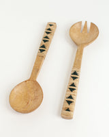 Creative Women Geo Woven Mango Wood Salad Servers Serveware Creative Women 