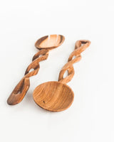 Creative Women Olive Wood Spiral Salad Servers Serveware Creative Women 