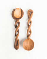 Creative Women Olive Wood Spiral Salad Servers Serveware Creative Women 