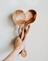 Creative Women Olive Wood Spiral Salad Servers Serveware Creative Women 