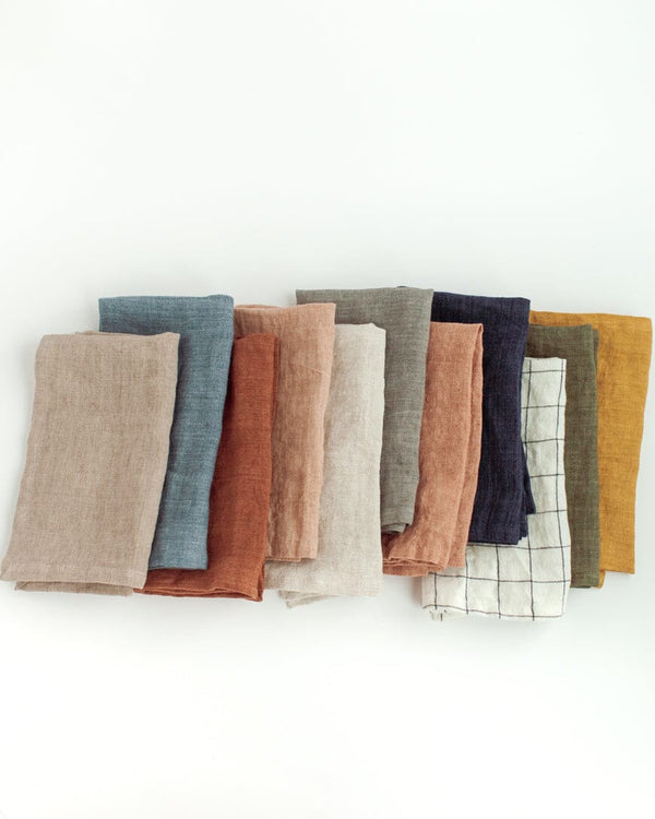 Creative Women Stone Washed Linen Hemmed Dinner Napkins Cloth Napkins Creative Women 