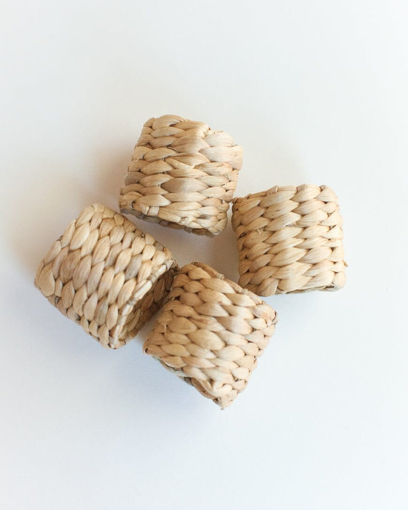 Creative Women Water Hyacinth Napkin Ring Set Napkin Rings Creative Women 