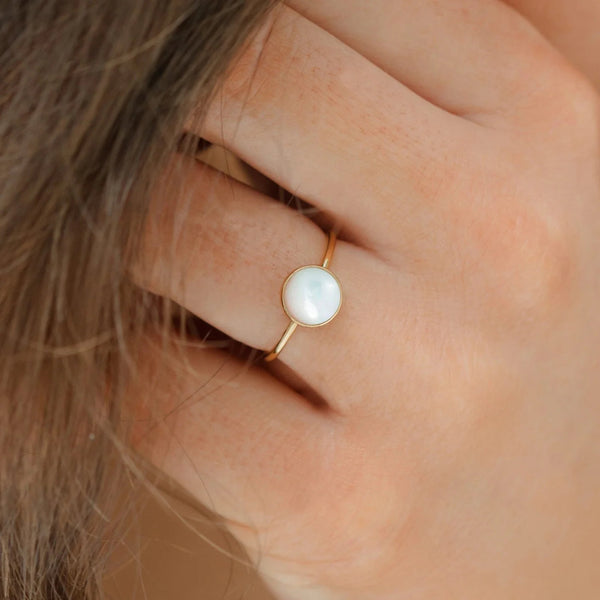 Deep Pearl Recycled Gold Ring Rings Sara Patino Jewelry 