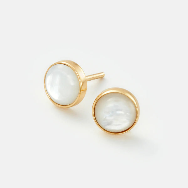 Deep Pearl Recycled Gold Stud Earrings Earrings Sara Patino Jewelry 