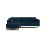 Dekayess Bumper Sectional in Natural Latex - Cotton Bumper Sectional Medley Larkspur Indigo Bumper Right 130" 