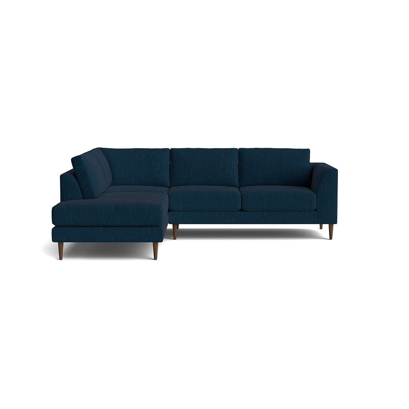 Dekayess Bumper Sectional in Natural Latex - Cotton Bumper Sectional Medley Larkspur Indigo Bumper Right 130" 