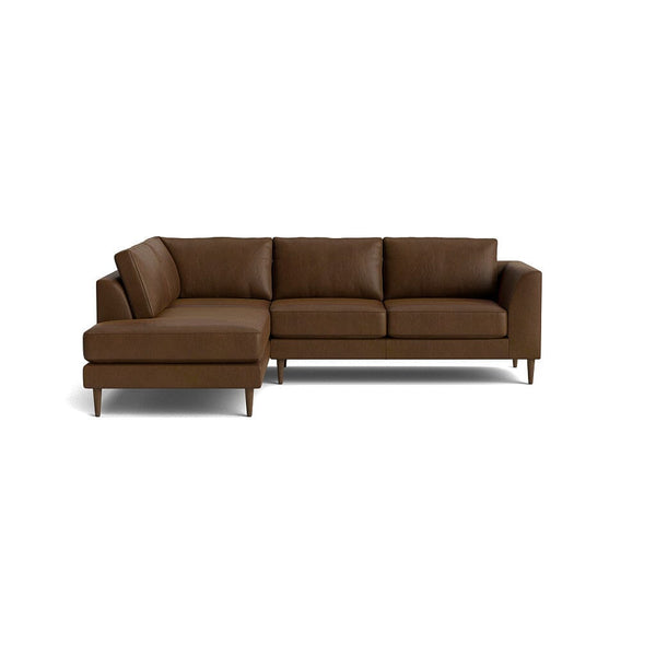 Dekayess Bumper Sectional in Natural Latex - Leather Bumper Sectional Medley Bodie Chestnut Bumper Right 130" 